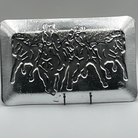 Vintage Cracker Barrel Gold Silver and Amber Serving Plate - Picture 2 of 3